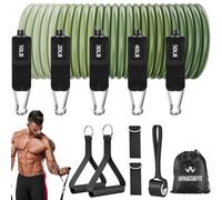 WHATAFIT Resistance Bands, Exercise Bands，Resistance Bands for Working Out, Work Out Bands with Handles for Men and Women Fitness, Strength Training Home Gym Equipment Green