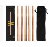 WHATAKANT - Sumoringer Stainless Steel Chopsticks | Set of 10 in Copper | Sustainable & Reusable Sushi Sticks with Velvet Bag to Go | Japanese Chopsticks Dishwasher Safe | 23 cm Length