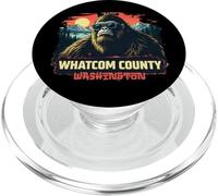 Whatcom County Cool Sasquatch with Water and Mountains PopSockets PopGrip for MagSafe