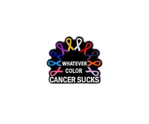 Whatever Color Cancer Sucks Multi-color Ribbon Enamel Pin, Cancer Awareness Pin Brooch, Supportive Gift For Cancer Survivors Fighters Caregivers, Cancer Support Ribbon Badge Brooch, Hope And Strength