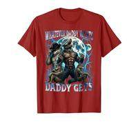Whatever Daddy Wants Daddy Gets Funny Cringe Alpha Wolf Meme T-Shirt, Men, Cranberry Red, Medium