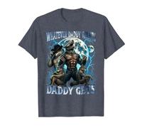 Whatever Daddy Wants Daddy Gets Funny Cringe Alpha Wolf Meme T-Shirt, Men, Heather Blue, 4X-Large
