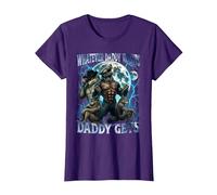 Whatever Daddy Wants Daddy Gets Funny Cringe Alpha Wolf Meme T-Shirt, Women, Purple, X-Large