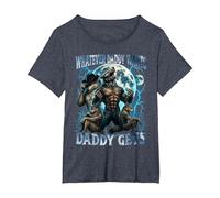 Whatever Daddy Wants Daddy Gets Funny Cringe Alpha Wolf Meme T-Shirt, Women's Plus, Heather Blue, 4X
