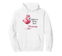 Whatever Floats Your Flamingo Wine Design Pullover Hoodie