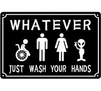 Whatever Just Wash Your Hands Pay Attention To Hygiene Signboard Of Friendly Tips Humorous Funny Aluminum Plaque Funny Garage Man Cave Bar Pub Bedroom Home Indoor Outdoor Decor 30x40 CM