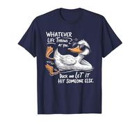Whatever Throws at You Duck and Let It Hit Someone Else T-Shirt, Men, Navy Blue, XX-Large