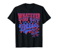 Whatever You Say Blue Coquette Bow Baseball Mom Softball Mom T-Shirt