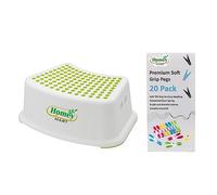 Whatmore 1 x Children’s Step Stool Non-Slip Kids Bathroom Booster Step Stool Plastic & 20 Premium Soft Grip Pegs