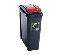WHATMORE 25 LITRE RECYCLE BIN - SLATE /RED