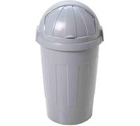 Whatmore 50 Litre Silver Plastic Bullet Kitchen Waste Bin Wham