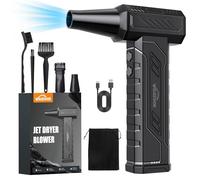 WHATOOK A1 Max Electric Compressed Air Duster: Mini Super Power 4 Gear Adjustable 250000RPM with 8000mAh Battery LED Light Blower, USB-C Rechargeable Dust Blower Cleaner for PC, Keyboard, Car, Outdoor