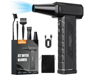 WHATOOK A1 Max Electric Compressed Air Duster: Mini Super Power 4 Gear Adjustable 250000RPM with 8000mAh Battery LED Light Blower, USB-C Rechargeable Dust Blower Cleaner for PC, Keyboard, Car, Outdoor