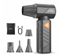 WHATOOK Compressed Air Duster: [2026 MOTOR Upgrade] 100m/s Super Power, 100-Level Stepless Speed Control, Long Life Cordless Electric Blower with 4 Nozzles for PC Keyboard, Car Cleaning, Outdoor