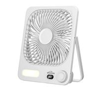 WHATOOK Desk Fan Portable: 10000mAh Battery 40H Runtime, Silent Rechargeable USB C Desktop Fan with 1-100 Stepless Speed,Warm Night,15s Auto-sleep Display for Travel Room Camping Essentials