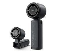 WHATOOK Handheld Fan: 4000mAh Portable Handheld Turbo Fan with 180° Foldable Design, High Speed Mini Fan Up to 12H Runtime, 5 Speeds LED Display Cooling Fan for Travel, Outdoor, Commute - Black