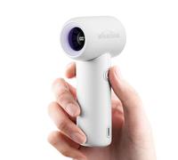 WHATOOK Mini Handheld Fan: Pocket Design Portable Fan Small Turbo Hand Held Fans, 5 Speed Lightweight USB Rechargeable Fan for Travel, Commuting, Home, Makeup, Skincare, Gifts for Women Men White