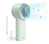 WHATOOK N603 Portable Handheld Fan 8.5m/s Powerful with Brushless Motor, Digital Display, Quick Charge USB-C 2H, Ultra Compact Lightweight Outdoor/Gym/Travel