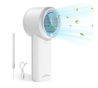 WHATOOK N603 Portable Handheld Fan 8.5m/s Powerful with Brushless Motor, Digital Display, Quick Charge USB-C 2H, Ultra Compact Lightweight Outdoor/Gym/Travel