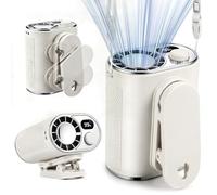 WHATOOK Portable 360° Clip-On Fan: 10m/s Strong Airflow, 100 Stepless Speed