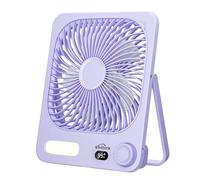 WHATOOK Portable Desk Fan: 10000mAh Battery 40H Runtime,8.5 inch Silent Rechargeable USB C Desktop Fans with 1-100 Stepless Speed,Warm Night,15s Auto-sleep Display for Travel Room Camping Essentials
