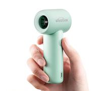 WHATOOK Portable Mini Handheld Fan, 18500 RPM Turbo Hand Fan, 5 Speed Small Personal Fan with LED Display, Ultra Lightweight USB Rechargeable for Travel, Commuting, Makeup, Gifts for Women Men, Cyan