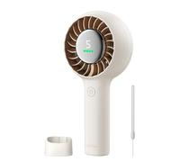 WHATOOK Quiet Portable Handheld Fan, USB Rechargeable Turbo Hand Held Fan with 5 Speeds, 3-in-1 Personal Hand Neck & Desk Fan with Base, LED Display, Up to 11H Cooling for Travel, Outdoor, Office