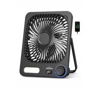 WHATOOK Rechargeable Desk Fan 10000mAh with Night Light,12-40H Battery Life | 100 Stepless Speeds,Portable Slim,Charging/Cordless Use,USB C,180° Foldable for Office Bedroom School Camping Cruise Travel