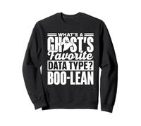 What's A Ghost's Favorite Data Type Boo-Lean Cute Ghost Boo Sweatshirt