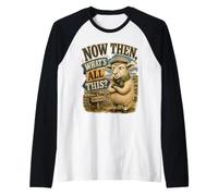 What's All This Yorkshire Sheep Humor Funny Raglan Baseball Tee