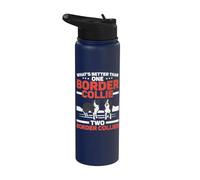 What's Better Than One Border Collie Two Border Collies Stainless Steel Insulated Water Bottle