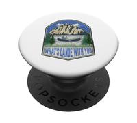 What's Canoe With You Mountain Funny Camping Canoeing PopSockets Adhesive PopGrip
