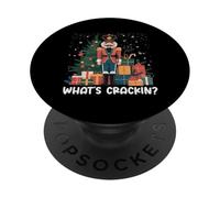 What's Crackin? Funny And Cute Nutcracker PopSockets Adhesive PopGrip