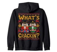 What's Crackin Kids Christmas Nutcracker Family Ugly Sweater Zip Hoodie
