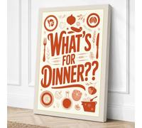 What's For Dinner Vintage Canvas Wall Art Print 18x12 Inch (46 x 30 cm)
