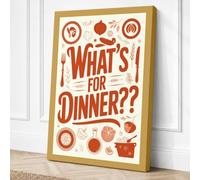 What's For Dinner Vintage Canvas Wall Art Print 30x20 Inch (76 x 51 cm)