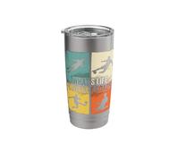 What's Life Without Goals Soccer Player Retro Design Stainless Steel Insulated Tumbler