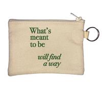 What's Meant to Be Will Find A Way Key Chain Coin Purse Beige