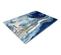 Whats On Your Wall.com Chopping Board | Glass Worktop Savers | Heat Resistant | Catering Chopping Boards | Glass | Over The Sink Chopping Board | Large | Marble Effect Blue