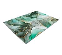 Whats On Your Wall.com Glass Chopping Board 50 x 40 | Kitchen Worktop Protector | Multifunctional Cutting Board | Work Top Savers | Kitchen Accessories | Extra Large | Green Gold Effect, CBAB4208C