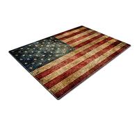 Whats On Your Wall.com Glass Chopping Board | Rectangular | 28x20cm | Tempered Glass with Non-Slip Feet | American Flag Retro USA