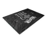 Whats On Your Wall Glass Chopping Board 50 x 40 | Kitchen Worktop Protector | Multifunctional Cutting Board | Work Top Savers | Kitchen Accessories | Extra Large | Take Coffe with You