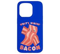 What's Shakin' Bacon Funny Pun Cartoon Food Case for iPhone 15 Pro
