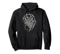 What's The Best That Could Happen Today Botanical Line Pullover Hoodie