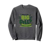 What's The Big Dill Funny Pickle Pun Foodie Humor Sweatshirt, Adult Unisex, Dark Heather Grey, S