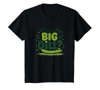 What's The Big Dill Funny Pickle Pun Foodie Humor T-Shirt, Kids, Black, 4 Years
