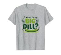 What's The Big Dill Funny Pickle Pun Foodie Humor T-Shirt, Men, Heather Grey, 5XL