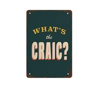 What's The Craic Phrase Irish Saying Print Irish Phrase Expression Print Irish Gift Irish Home Decor Irish Home Retro Metal Tin Sign Vintage Aluminum Sign For Home Coffee Wall Decor 8x5.5 Inch