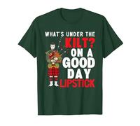 What's Under The Kilt Funny Scottish Joke T-Shirt, Men, Dark Green, Small