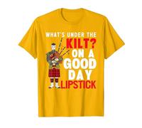 What's Under The Kilt Funny Scottish Joke T-Shirt, Men, Golden Yellow, Large